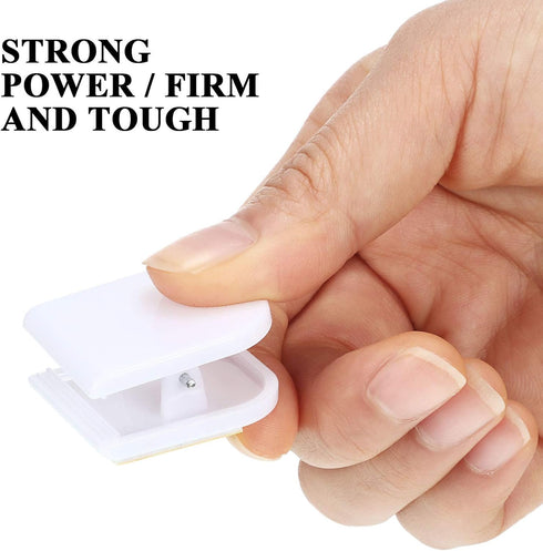 20 Pieces Self Adhesive Clips Plastic Clips for Hanging Sticky Wall Clips Small Spring Clips for Poster Photo Wall Teacher Student Home Applicatio...