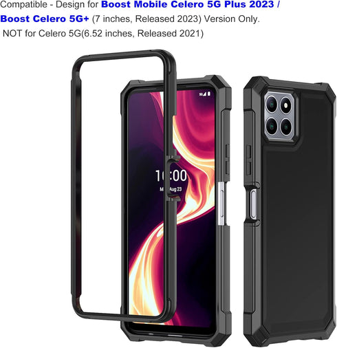 Ailiber Phone Case for Boost Mobile Celero 5G Plus, Celero 5G Plus Case with Screen Protector Tempered Glass, 2 Layer Structure Protection, Shockp...