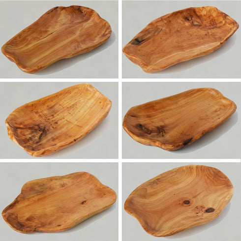 Root Wood Dish, Party Platter and Tray for Sandwich Bread Serving, Appetizer Display, Vintage Ring Dish, Hand Carved Artworks (12-13 inch)...