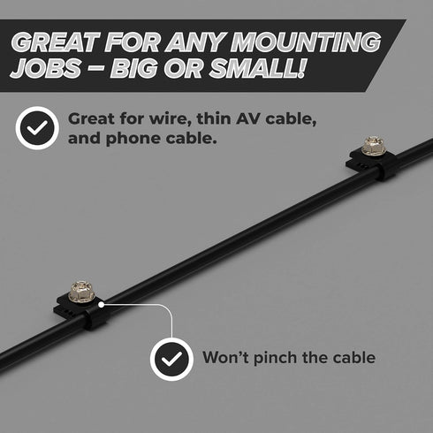 THE CIMPLE CO - Mini Wire Cable Clips, Electrical Wire Cable Clip, 1/10 in (3 mm) Screw Clip and Fastener, Black (100 Pieces per Bag)...