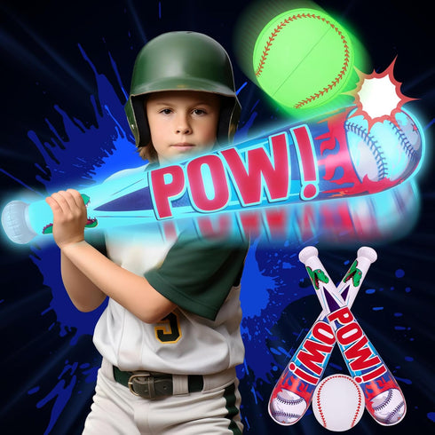 Pool Toys Beach Games for Kids - Inflatable Baseball with LED Light-up Glow in The Dark Bat Party Outdoor, Boys Ages 8-12 Water...