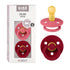 BIBS Pacifiers Colour Collection | Natural Rubber Baby Pacifier | Set of 2 BPA-Free Soothers | Made in Denmark | 6+ Months (Pack of 2) | Coral/Rub...