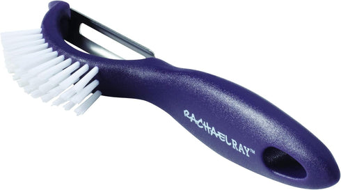 Rachael Ray Kitchen Gadgets Vegetable/Fruit Peeler with Brush, 3-In-1 Tool, Purple...