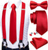 YOHOWA Suspenders for Men Tie Bowtie Set Adjustable Brace Handkerchief Cufflinks Strong Clip Elastic Band Wedding Party...