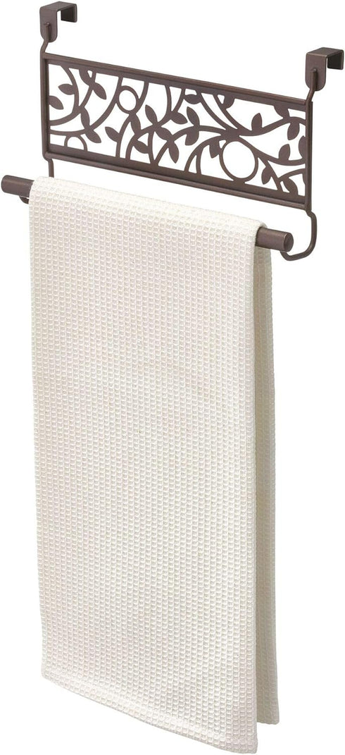 iDesign Vine Over-the-Cabinet Kitchen Dish Towel Bar Holder - Bronze...