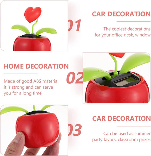 BESPORTBLE 2pcs Solar Dancing Figurines Solar Powered Dancing Flower Heart Swinging Dancer Toy for Car Dashboard Office Desk Decoration...