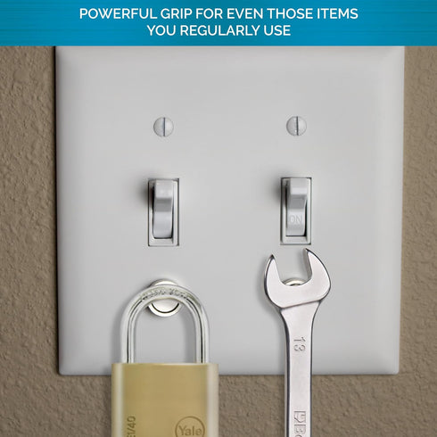 Magnetic Key Rack Key Holder for Light Switch | Smart Modern Design for Keychain Rings, Car Keys, Key FOBs | Easy Installation (4 Pack)...
