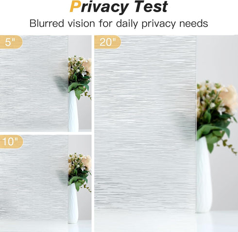 Haton Window Privacy Film, Frosted Glass Window Film, Non-Adhesive Removable Static Cling Window Clings, UV Blocking Window Stickers, Opaque Decor...