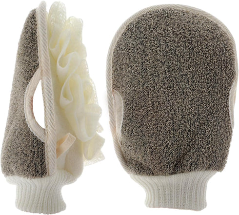 Bath Gloves for Shower. Exfolating Mitt Body Scrubber, Doouble Sided Expoliating Glove, Shower Body Loofah Sponge, Bath Gloves Exfoliating Mitt fo...
