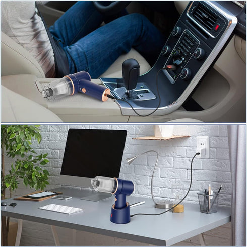 Handheld Vacuum Cordless, Mini Vacuum Cleaner, 8000Pa Desk Vacuum, 120W High Power Car Vacuum 2 in 1 Air Duster, Keyboard Vacuum with LED Light & ...