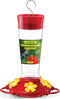 Hummingbird Feeder 10 oz. Plastic Hummingbird Feeders for Outdoors, with Built-in Ant Guard - Circular Perch with 5 Feeding Ports - Wide Mouth for...