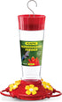Hummingbird Feeder 10 oz. Plastic Hummingbird Feeders for Outdoors, with Built-in Ant Guard - Circular Perch with 5 Feeding Ports - Wide Mouth for...