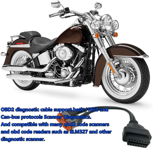 OBD2 Diagnostic Scanner Adapter Cable for Harley Davidson,2 in 1 Motorcycle OBD Scanner Adapter Cable (16Pin to 4Pin and 16Pin to 6Pin) 12" OBD2 C...