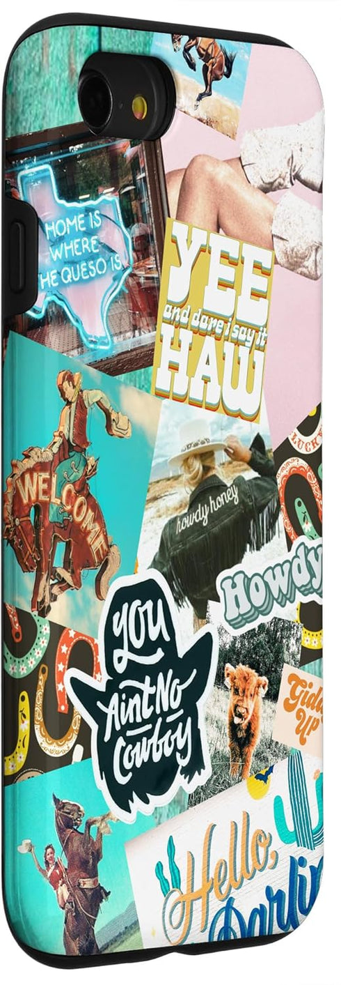 iPhone SE (2020) / 7 / 8 Western Cowgirls Howdy Giddy-up Boho Aesthetics Country Chic Case...