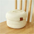 Small Storage Basket-Natural Cotton Rope Woven Baskets for Organizing Cute Basket for Home Decor,Bedside Bathroom Organization Bin (White with Lid...