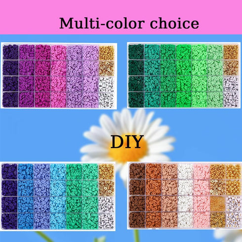5300+ Clay Beads Bracelet Making Kit Friendship Gold Beads Letter Beads Heishi Beads Polymer Clay Beads Jewelry&Bracelet Making Kit for Teen Girls...