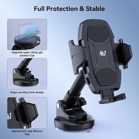 HHJ Phone Holders for Your Car,2-in-1 Car Phone Holder Mount, Car Dashboard Windshield Air Vent Hands-Free Car Phone Holders for iPhone All Phones...