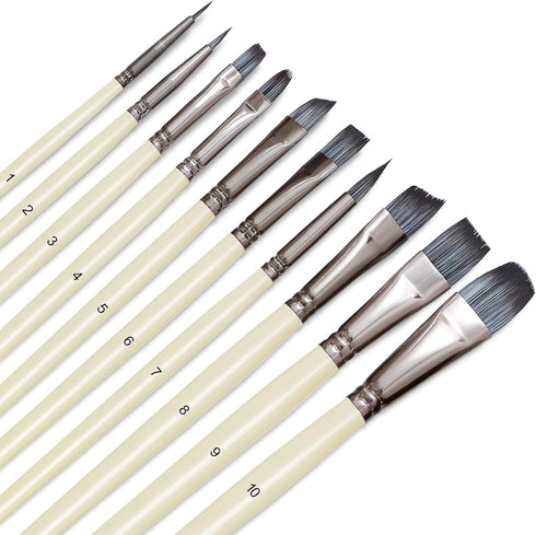 DUGATO Artist Paint Brushes Set 10pcs for Acrylic Oil Watercolor Gouache Paint by Numbers, Art Face and Body Professional Miniatures Painting Kits...