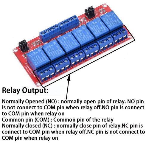 Relay Module with Optocoupler High/Low Level Trigger for Arduino (5, 5V Relay 6 Channel)...