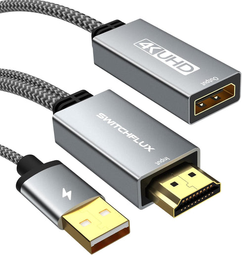 HDMI to Displayport Adapter, 4K@60Hz Active HDMI Male to DP Female Converter Adapter High Speed HDCP 2.2 Cable for PC,NVIDIA,AMD,NS,PS4/5,Xbox One...