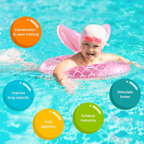Baby Pool Float, Infant Pool Float, Baby Swim Float, Toddler Pool Float, Mermaid Baby Swimming Float, Smart Swim Trainer, Inflatable Pool Floats f...