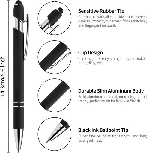 10-Pack Motivational Inspirational Quotes Stylus Ballpoint Pens - Office Encouragement Scriptures, Black Ink (10 Colors, Motivational)...