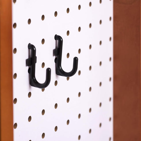 100-Pack Jewelry Tower Black J-Shaped Peg Hooks for 1/4 Inch Pegboard Hole Size - Pegboard Hooks for Jewelry Garage Tools Organizer Storage - Pegb...
