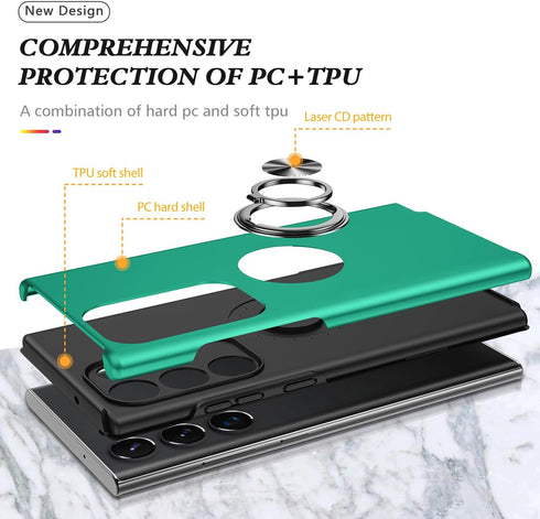 Galaxy S24 Ultra Case for Samsung S24 Ultra Case Military Grade Shockproof Built-in Ring Holder Kickstand Car Mount Armor Heavy Duty Protective Ca...