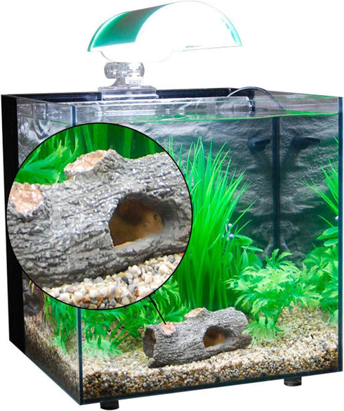 Hamiledyi 3PCS Betta Log Trunk Driftwood Decor Aquarium Fish Tank Hollow Tree Trunk Hideout Small Size for Bearded Dragon Reptile....