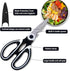 Kitchen Shears, Stainless Steel Cooking Scissors, Multifunctional Heavy-Duty Kitchen Scissor for Fish, Poultry, Meat, Chicken, BBQ, 2-Packs (Black...