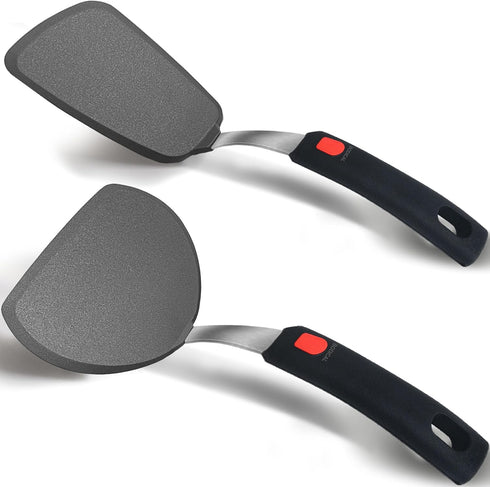 Silicone Spatula Turner Set of 2, 600°F Heat Resistant Silicone Cooking Utensils Set for Nonstick Cookware, Mixed Pancake Egg Burger Spatula Flipp...