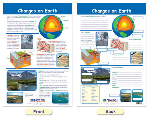 NewPath Learning Dynamic Earth Bulletin Board Charts, Set/3 - Laminated, Double-Sided, Full-Color, 12" x 18" (94-8002)...