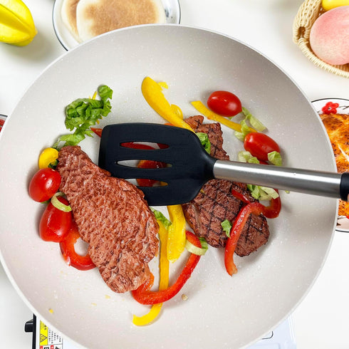 4Pcs Spatula, Silicone Spatula Turner Slotted Spatula Set Spoon, Spatulas Silicone Heat Resistant Wok Rubber Spatulas for Nonstick Cookware, Silic...