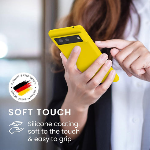 kwmobile Case Compatible with Google Pixel 6 Case - TPU Silicone Phone Cover with Soft Finish - Radiant Yellow...
