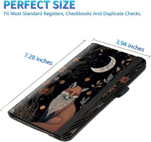 Checkbook Covers for Men and Women, Leather RFID Check Book Holder Wallet with Credit Card Slots, Personal Duplicate Checks Holder with Pen Holder...