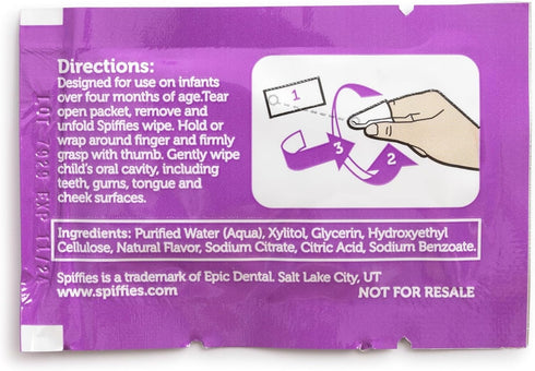 Baby Teeth Wipes - Grape Flavor, Xylitol-Enriched Baby Gum Cleaner & Dental Wipes for Teething Relief and Teeth Cleaning - Safe for Infants & Todd...