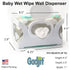 Gadjit Baby Wet Wipe Wall Mounted Dispenser | Holds Up to an 84 Count Pack of Wipes | Always Within Easy Reach of Messes (White)...