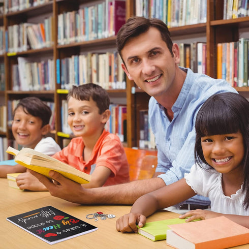 Yinkin Teacher Appreciation Gift Set Teacher Inspirational Notebook and Teacher Keychain with Initial (Initial S Style)...