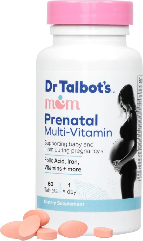 Dr. Talbot's Mom Prenatal Multi-Vitamin Daily Supplement - Folic Acid, Iron, Vitamins, and More - 60 Tablets...