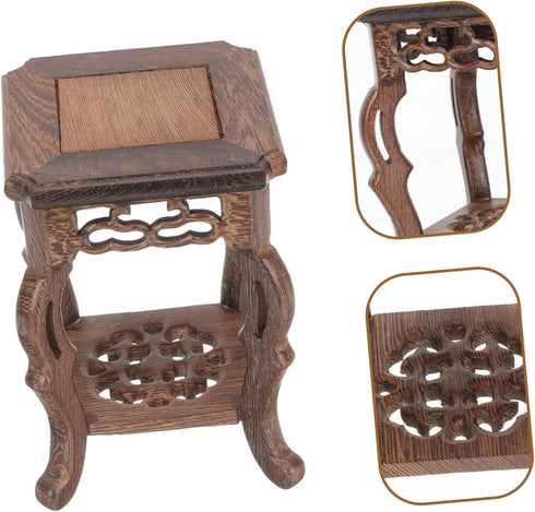 Potted Plant Shelf 2pcs Base Supplies Round Wooden Office Flower Pot Holder Shelf...