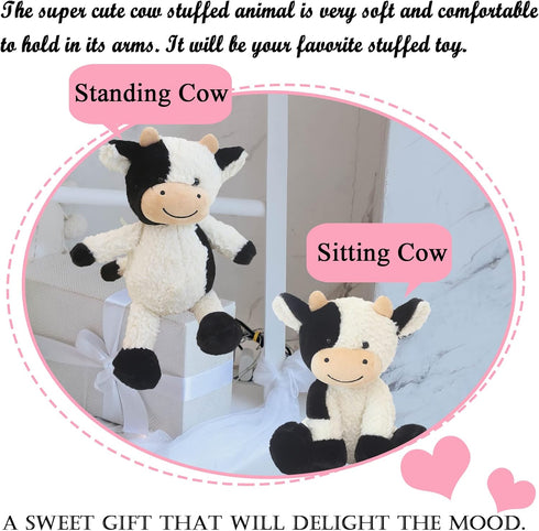 9" Cow Stuffed Animals Plush Soft Stuffed Cow Toy for Kids Girls Boys...