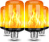 Y- Stop LED Flame Light Bulbs, 4 Modes Flickering Light Bulb with Upside Down Effect, E26 Base Fire Bulb for Halloween, Christmas Decorations, Par...
