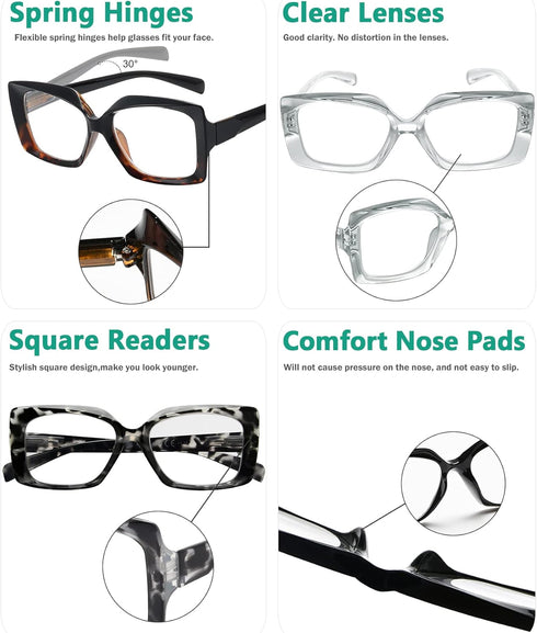 Eyekepper 4 Pack Reading Glasses for Women Reading - Ladies Readers +1.00...
