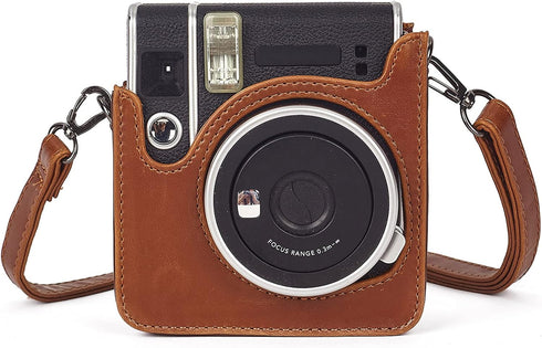 Phetium Instant Camera Case Compatible with Instax Mini 40,PU Leather Bag with Pocket and Adjustable Shoulder Strap (Brown)...