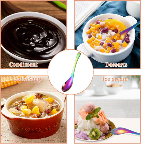 8Pcs Thickened Heavy-Weight Soup Spoons, 18/8 Stainless Steel Asian Soup Spoon Table Spoons Silverware for Soup, Ramen, Pho, Cereal, Ice Cream (Ra...