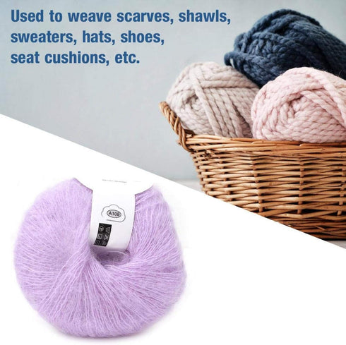 Mohair Knit Soft Angora Long Wool Yarn Hot with a Crochet Popular for DIY Weave(violet)......