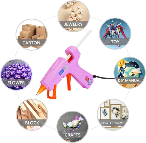 Hot Glue Gun Kit with 30pcs Glue Sticks, Mini Hot Melt Glue Gun with Carrying Case for Crafts, School DIY Arts, and Home Repair (30Watts, Pink)...