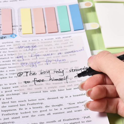 BAYTORY 700Pcs Transparent Sticky Notes, Clear Waterproof 3 x 3 inch See Through Memo Pad Page Markers, Self-Adhesive Translucent Writable Index T...