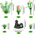 Fish Tank Accessories Aquarium Decorations Plants, 9pcs Green Fish Tank Decorations Plants and Cave Rock Decoration Decor Set, Aquarium Decor Plas...