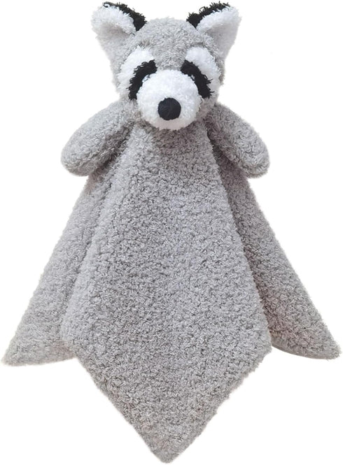 Baby Gray Raccoon Soft Stuffed Animal Security Blanket, Plush Raccoon Character Lovey Blanket, Baby Shower/Nursery Gift, Cuddly Newborn, Infant, T...